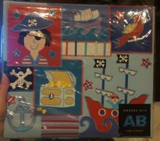 AMANDA BLU Embroidered INSTANT SCRAPBOOK Album PIRATES 14.5x13"