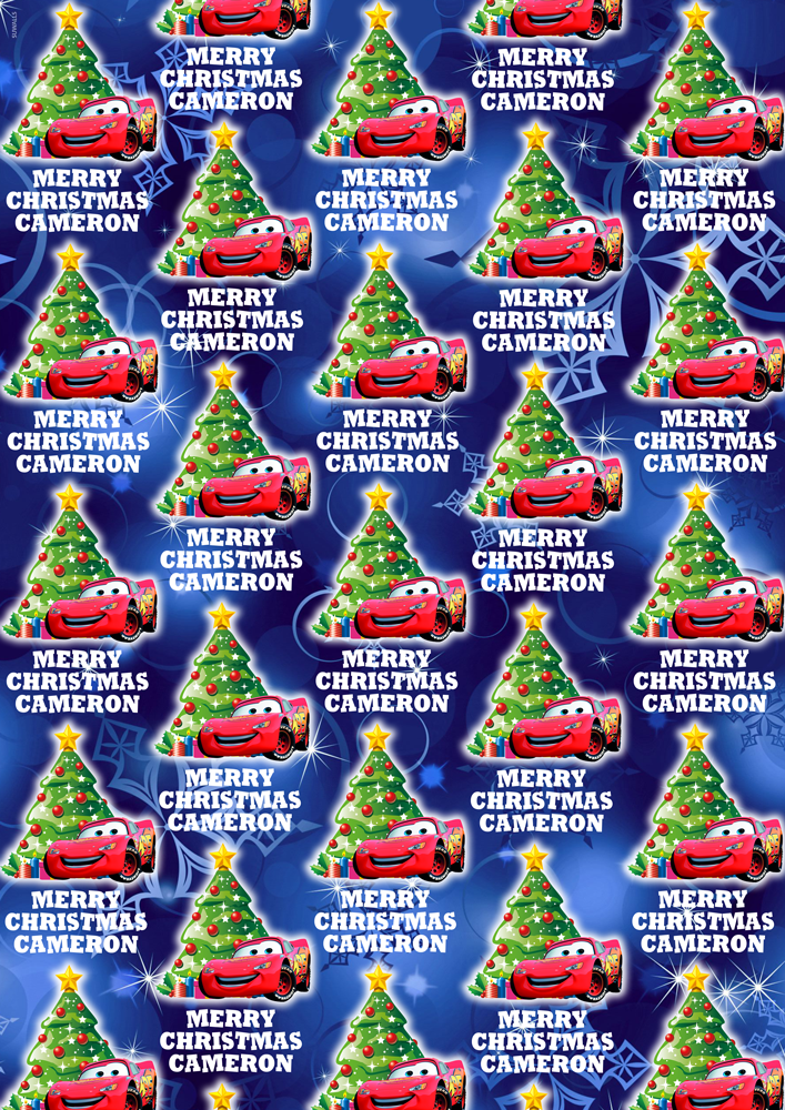 Lightning McQueen Personalised Christmas Gift Wrap Disney Cars