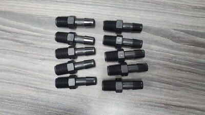 10- 3/8'' Barbed X 1/4'' NPT Glass Filled Black Nylon Adapter Eldon James A4-6GFBN