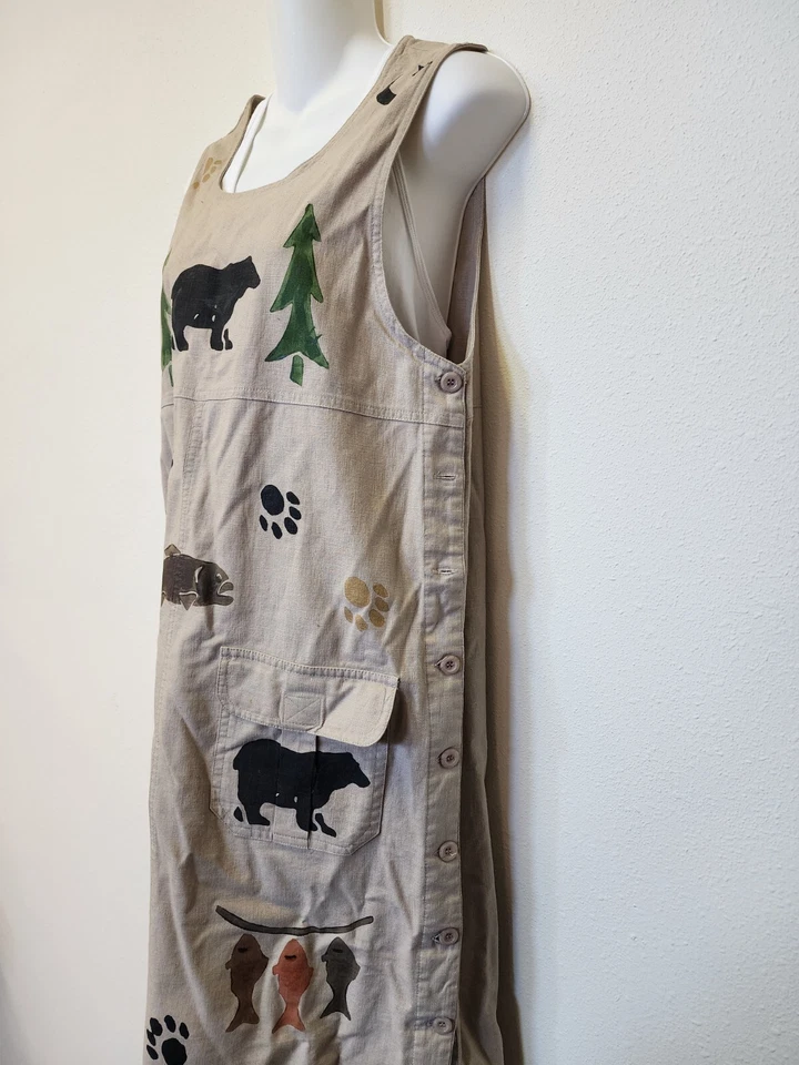 Синий J джемпер платье маленький Shift открытый тема льняной смеси кнопка стороны - Изображение 3 из 4