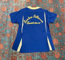 Vintage 1950 Benton Patterson Insurance Nat Nast Rayon Lop Collar Bowling shirt