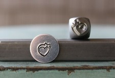 SUPPLY GUY 6mm Cat Heart Metal Punch Design Stamp SGCH-375