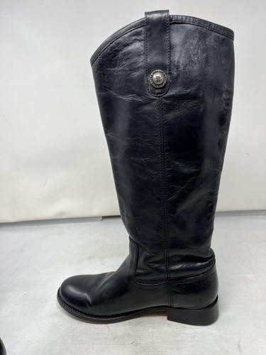 Frye Black Leather Melissa Button Knee High Western Cowboy Boots Size 5.5 - Picture 8 of 12