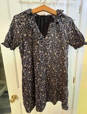 Madewell Ruffle Button-Front Trapeze Dress Womens S Folkmagic Floral Pockets
