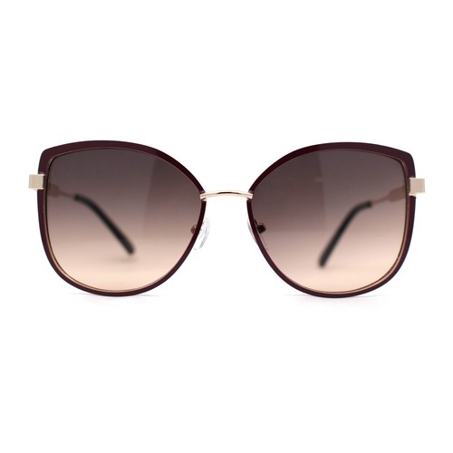 Womens Double Tone Metal Rim Designer Style Butterfly Sunglasses - 第 11/25 張圖片
