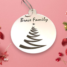Bauble "Family Name" Personalised Engraved Christmas Tree Decorations