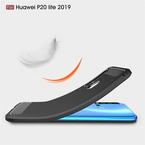 Ochrona Etui na telefon komórkowy do Huawei P20 Lite 2019 Case Cover Bumper Carbon Czarne - Zdjęcie 4 z 6