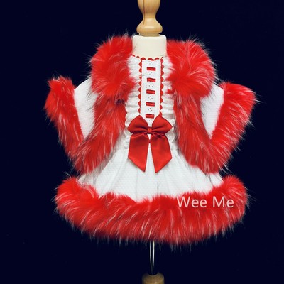 Beautiful Baby Girl Spanish Fur Cape//Faux Fur Trim and Collar//Cozy Winter