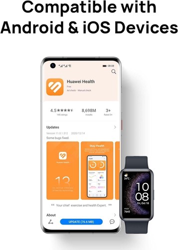 Huawei Watch Fit SE Smart Watch Fitness 1.64" AMOLED Long Lasting Battery Life - 第 5/10 張圖片