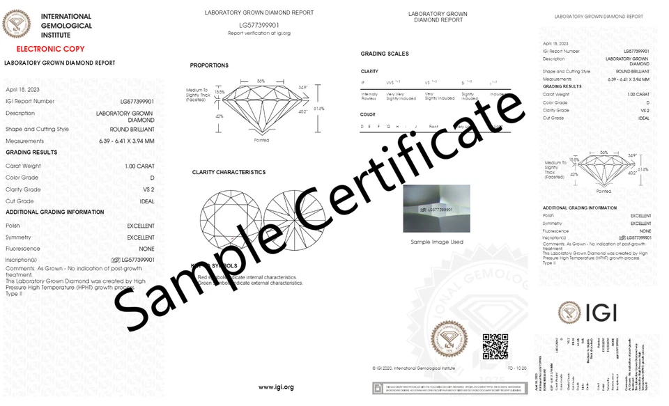 1.00 CT CVD / HPHT Lab Grown Loose Diamond Round Cut D VS2 Clarity IGI Certified - Image 2 of 4