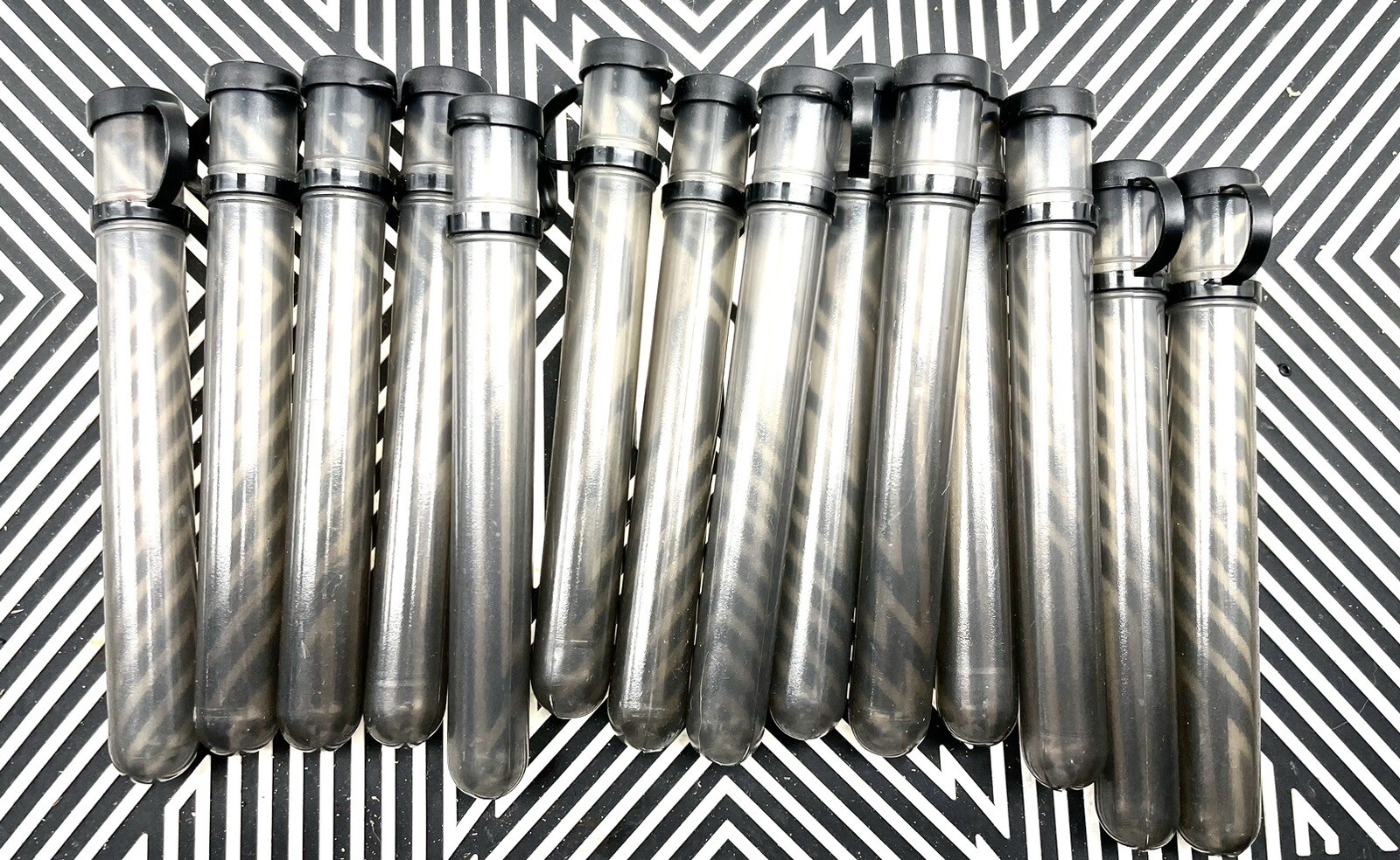 Paintball 10 Round 14 Tubes With Caps Pod Pump Sniper Autococker