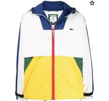 OVERSIZED Extra Large Lacoste Unisex LIVE Hooded Zippered Colorblock Windbreaker