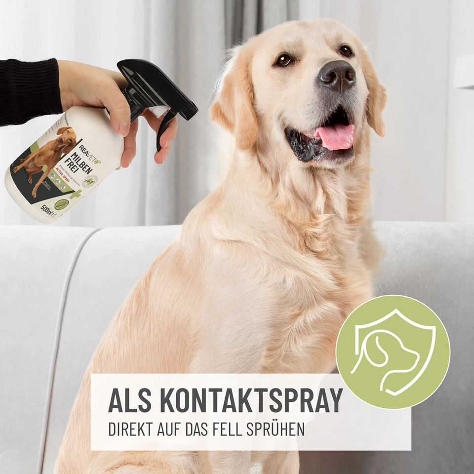 REAVET Milben-Spray für Hunde Katzen & Pferde 500ml Antimilbenspray - Bild 3 von 4