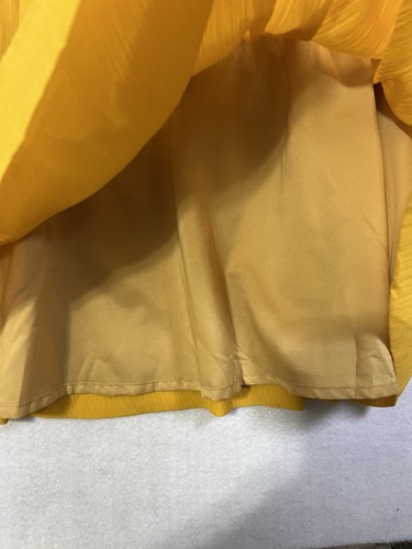Madewell Women's Mini Dress Sz 14 Smocked Drop Waist Yellow Embroidered Boho - Picture 6 of 17