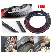 1.5m Carbon Fiber Car Wheel Eyebrow Arch Trim Lips Strip Fender Flare Protector
