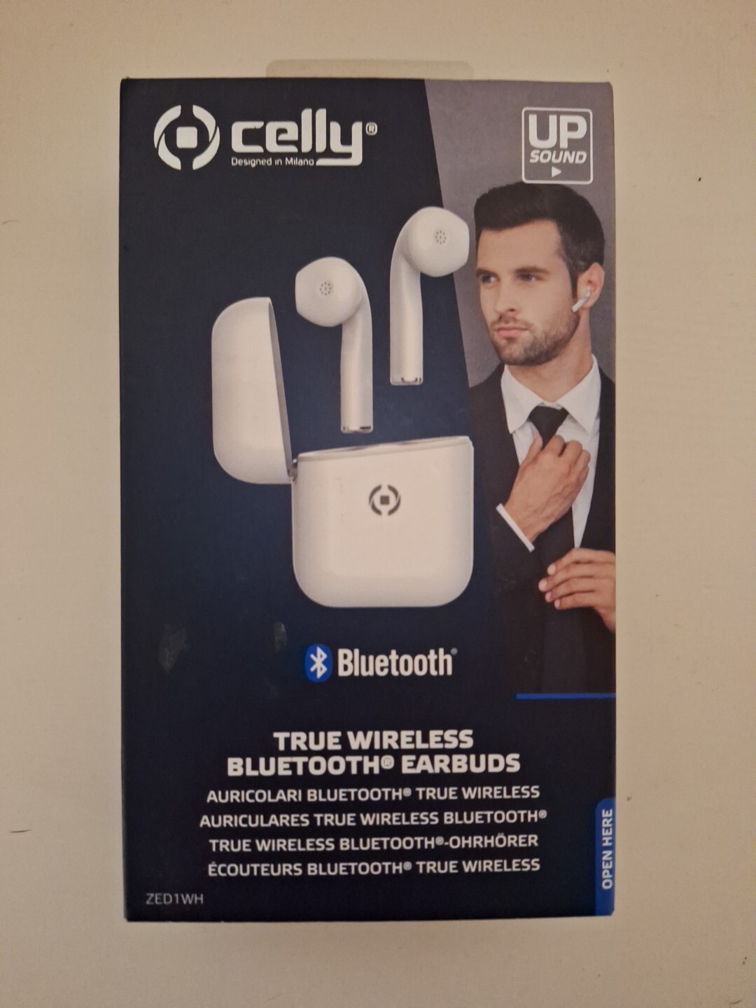 AURICOLARI WIRELESS BLUETOOTH A GOCCIA CELLY ZED1 BIANCHI EARBUDS WHITE