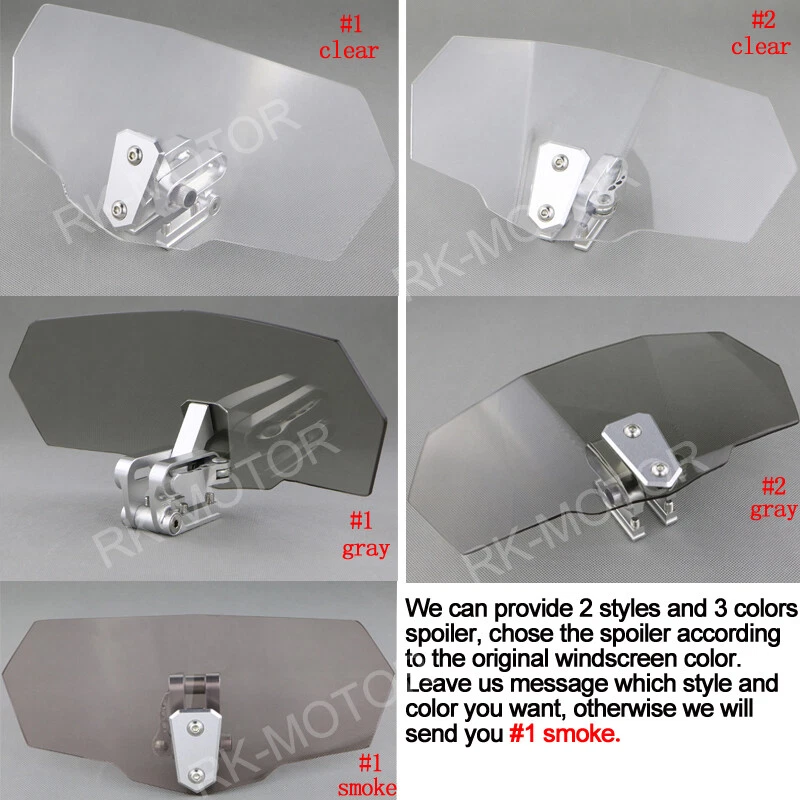 Extensión de pantalla de parabrisas con clip de humo apta para BMW R1200RT/RS K1200LT/R1200/C Foto 2 de 4