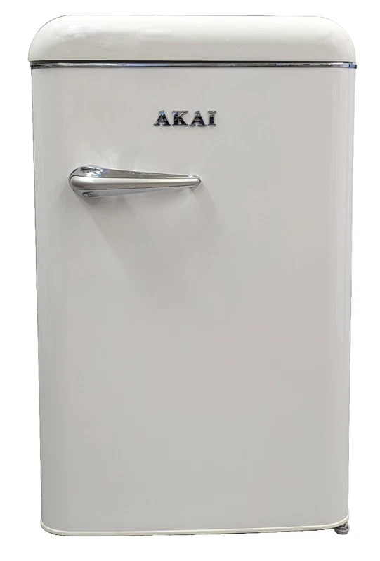 Frigo Bar BIANCO CREMA Vintage AKAI Frigorifero Freezer Sotto Tavolo Anni 60, fotografia 8 di 13