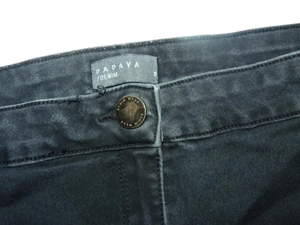 Papaya Womens Black Cotton Skinny Jeans Size 16 L27 - Image 4 of 4