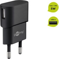 Goobay Usb LadegeräT 1 A, Schwarz - Mit 1X Usb-Buchse, Flache Bauform
