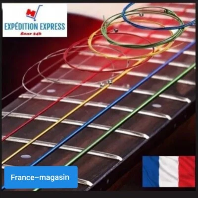  Set jeu de 6 cordes guitare acoustique COULEUR - Photo 1/2