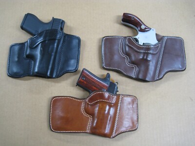 Azula Leather OWB 2 Clip Pancake Clip On Belt Holster For.. Choose Gun - 1