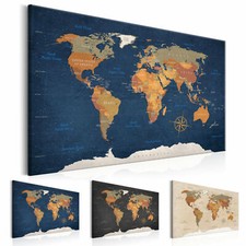 WORLD MAP Non-woven Canvas Wall Art Image Photo Print Decor k-C-0048-b-b