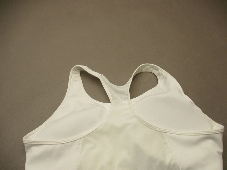 ADIDAS размер 2XL женщин белый с подкладкой беспроводной тянуть на гонщик назад спортивный бюстгальтер 5E - Изображение 4 из 4
