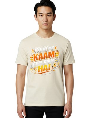 Khud Pe Kaam Chal Raha Hai Hindi Quote Mens T-Shirt