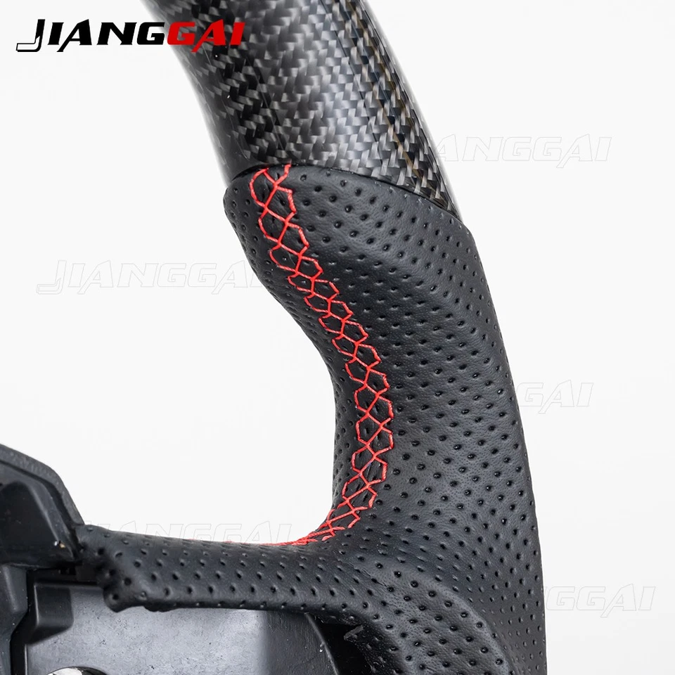 Real Carbon Fiber Steering Wheel For Audi B7 S4 S5 RS4 RS5Q7 A5 A4 A3 2008-2010 - Image 3 of 4
