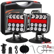 Wireless Trailer Lights, Adjustable Magnetic LED Trailer Lights with black