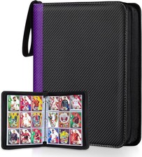 9 Pocket 40 Double-Sided Pages for 720 Card Pocket Premium Zip PU Card Binder fo