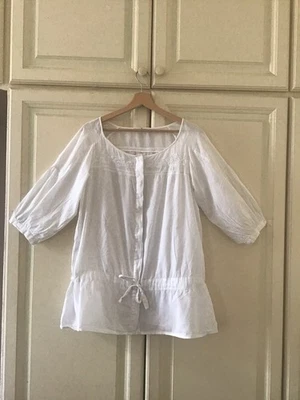 Blouse / Tunique blanche Gérard Darel en coton brodé – Taille 40 - Photo 1/4