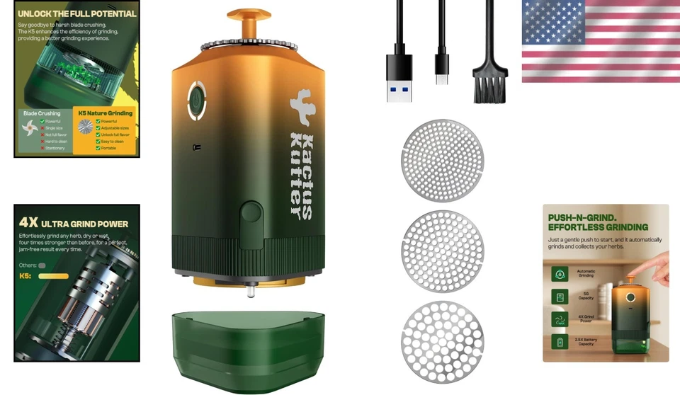 Molinillo de cocina K5 sin esfuerzo - Capacidad 5g, tosquedad personalizable, portátil Foto 2 de 4