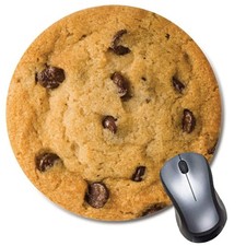 Chocolate Chip Cookie Design Mouse Pad Gaming Round Non-Slip 8 Inch Mat