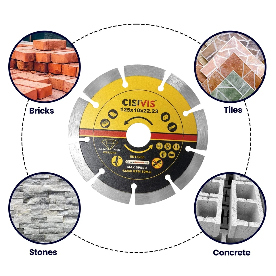 3x 125mm 5" Diamond Angle Grinder Grinding Stone Brick Concrete Cutting Disc 3 - Image 3 of 4