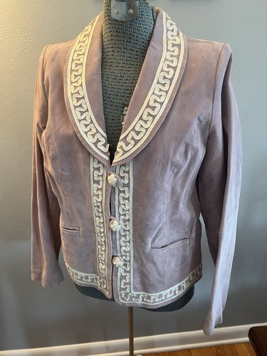 Bradley Bayou Women’s Genuine Leather Suede Jacket Lavender Purple Large NWT - Picture 1 of 12