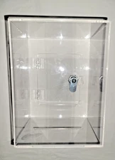 Clear ACRYLIC Locking Donation Ballot Suggestion Tip Box 2 Keys LIGHTLY USED