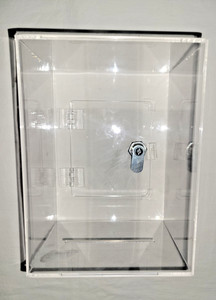 Clear ACRYLIC Locking Donation Ballot Suggestion Tip Box 2 Keys LIGHTLY USED