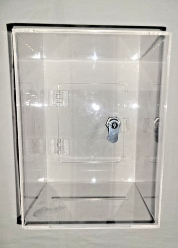 Clear ACRYLIC Locking Donation Ballot Suggestion Tip Box 2 Keys LIGHTLY USED