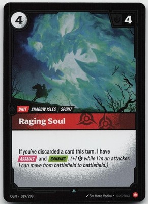 Raging Soul 019/298 Uncommon Origins Riftbound Foil Near Mint