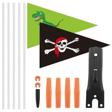 6ft Bike Safety Flag With Pole - Bicycle Trailer Safety Flag