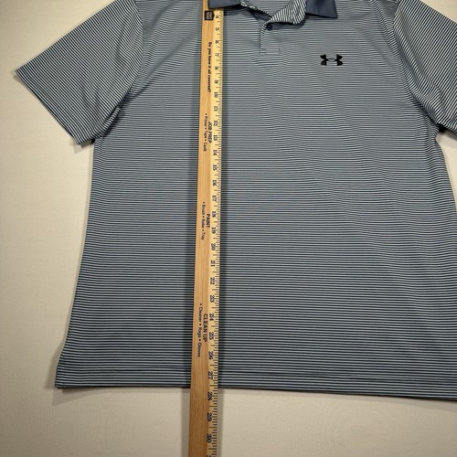 Under Armour Performance Poloshirt Herren Groß Blau Gestreift Golf Athletic - Bild 4 von 5