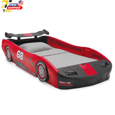 Children Turbo Race Car Twin Bed Red Plastic For Kids of All Ages NEW