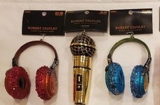 1 Robert Stanley Blown Glass Christmas Ornament: Headphone OR Microphone