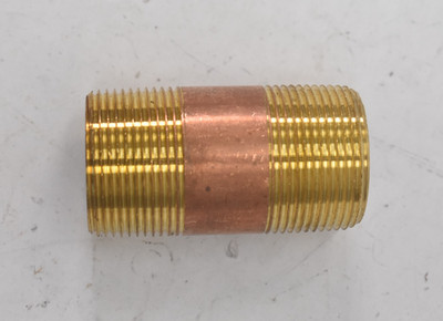 Male Threaded Red Brass Pipe Nipples 1-1/4'' Dia x 3'' L SCH 40 Lead Free