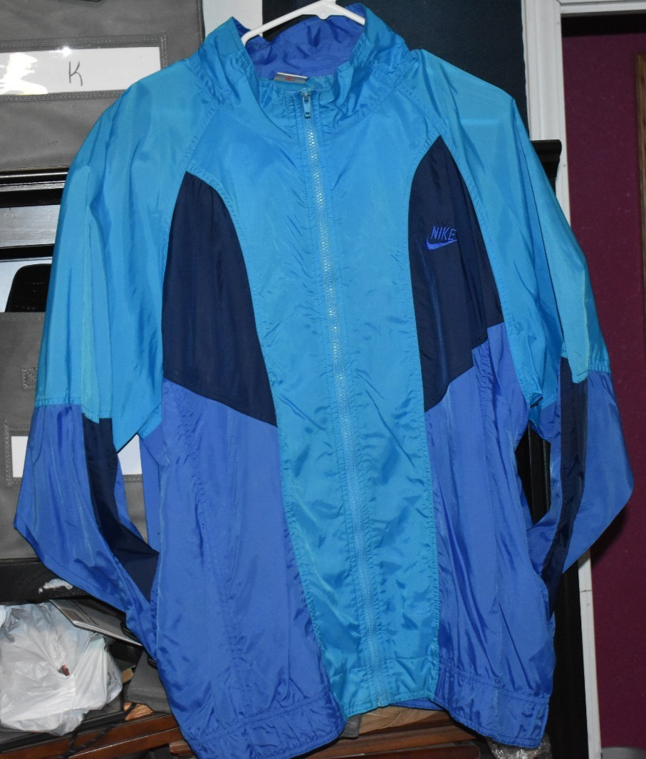 Vintage Nike Color Block Wind Breaker Jacket Men's Size Xl Blue