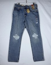 NWT Levi's Strauss 501 Original Jeans Men 30x30 Blue Distressed Straight Regular