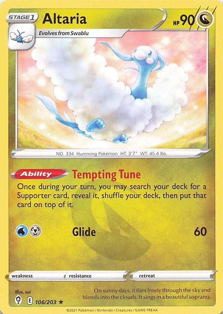 Pokemon Card - Altaria - (106/203 - Evolving Skies)