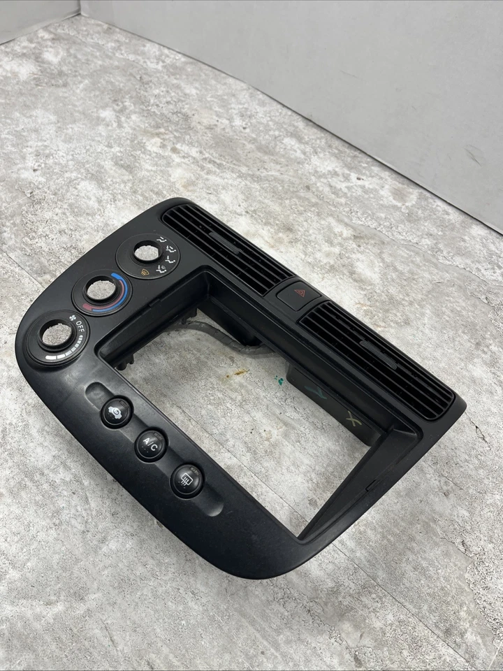 Honda Civic 2001-2005 rejillas de ventilación centrales tablero radio control de clima bisel negro Foto 2 de 4